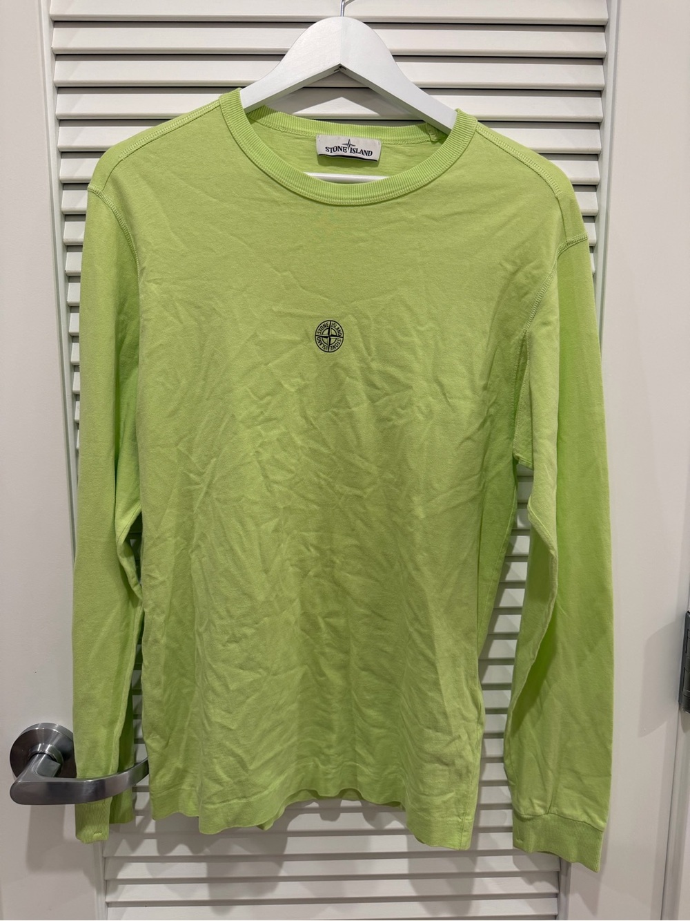 Stone Island Long Sleeve Logo T-Shirt Green Size S